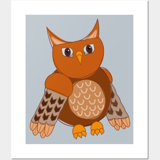 Wise Great Horned Owl Graphic Posters and Art
